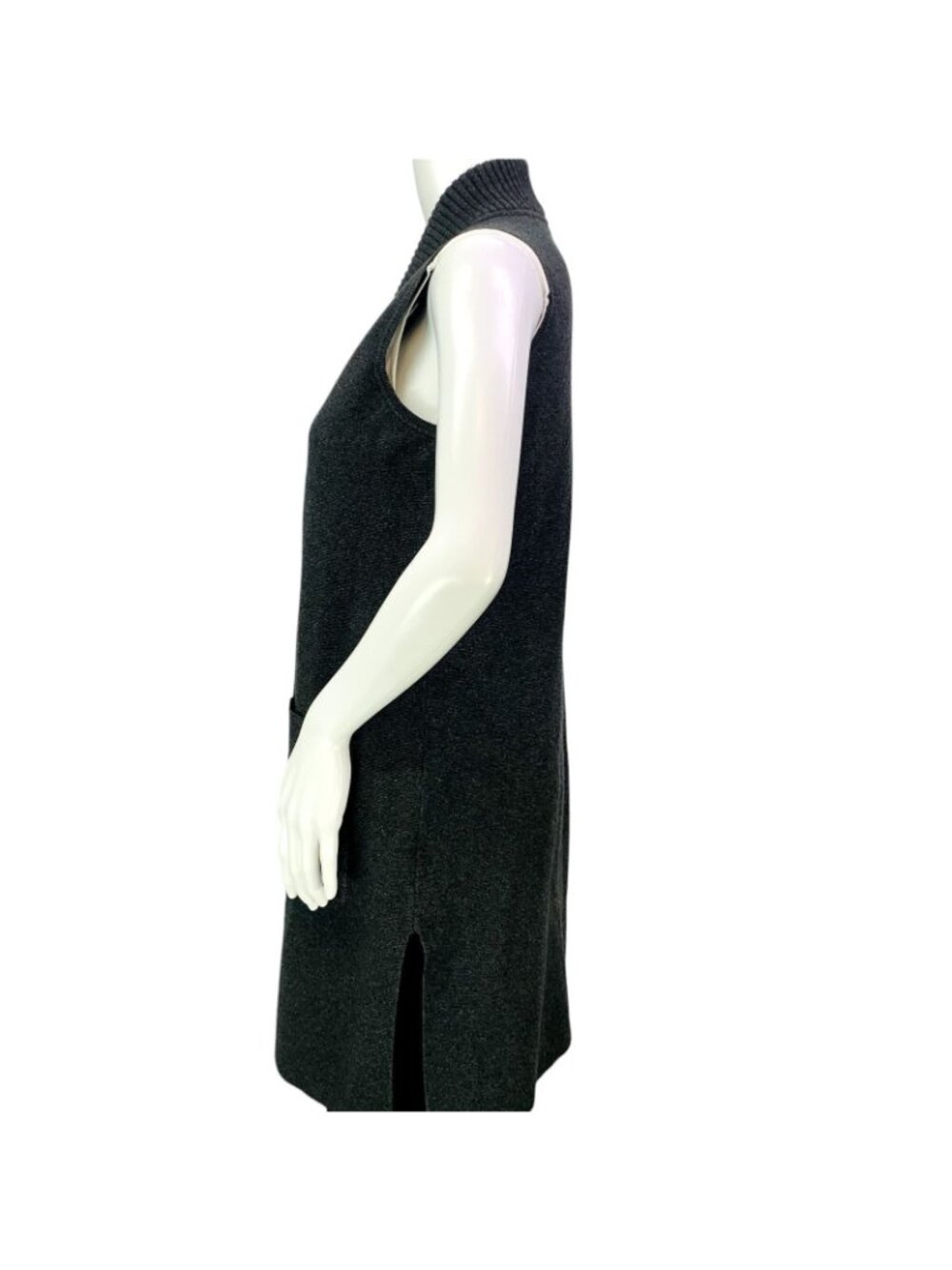 Chicos Womens Pocket Sweater Vest Gray Open Front Duster Size 0 | S - Picture 6 of 15
